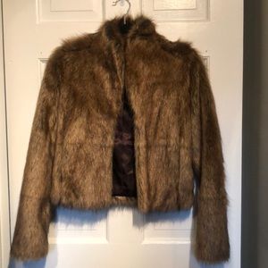 Cropped fur coat